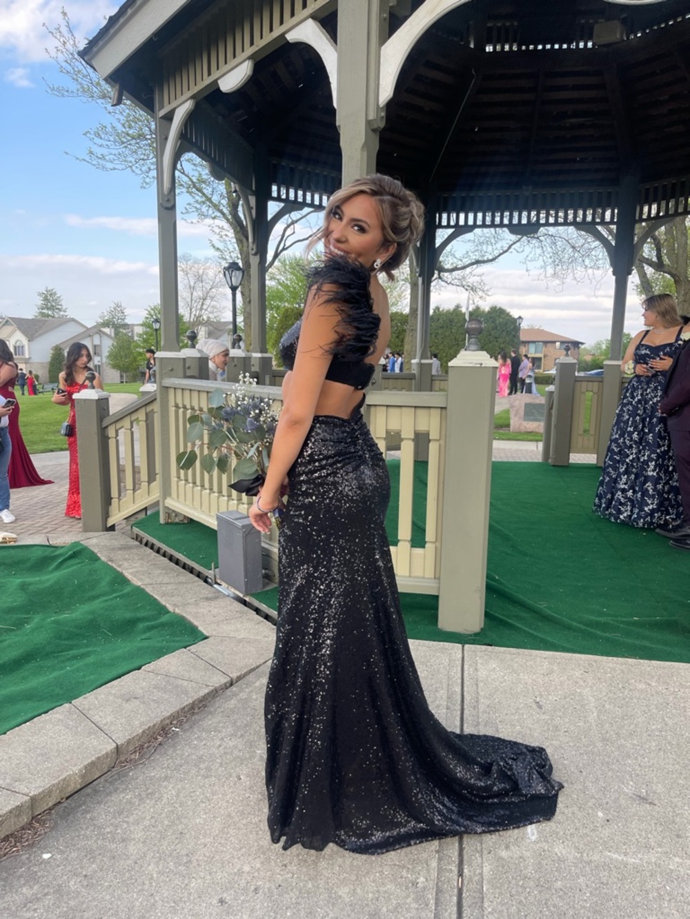 SHERRI HILL BLACK PROM DRESS